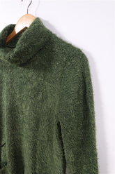 שמלת סריג גולף פרוותית בירוק- M